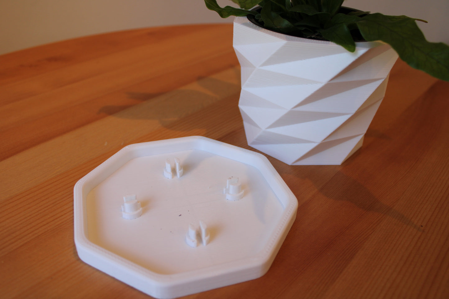 3D printed Low Poly Vase, Eco-Friendly Bio-Based Material, Planter Pot