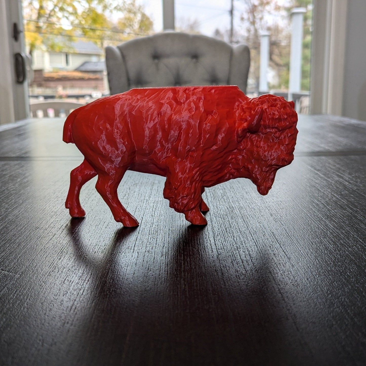 3D Printed Buffalo Planter, Red and Blue Succulent Pot, Eco-Friendly Plant Holder, Gift Wrapping