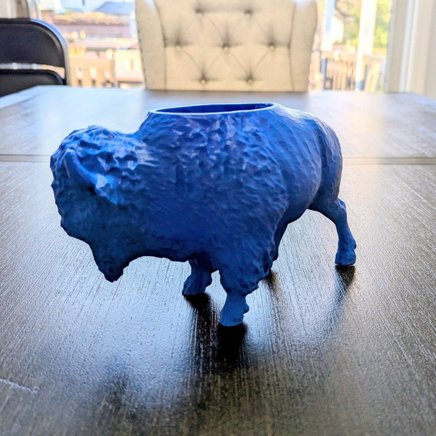 3D Printed Buffalo Planter, Red and Blue Succulent Pot, Eco-Friendly Plant Holder, Gift Wrapping