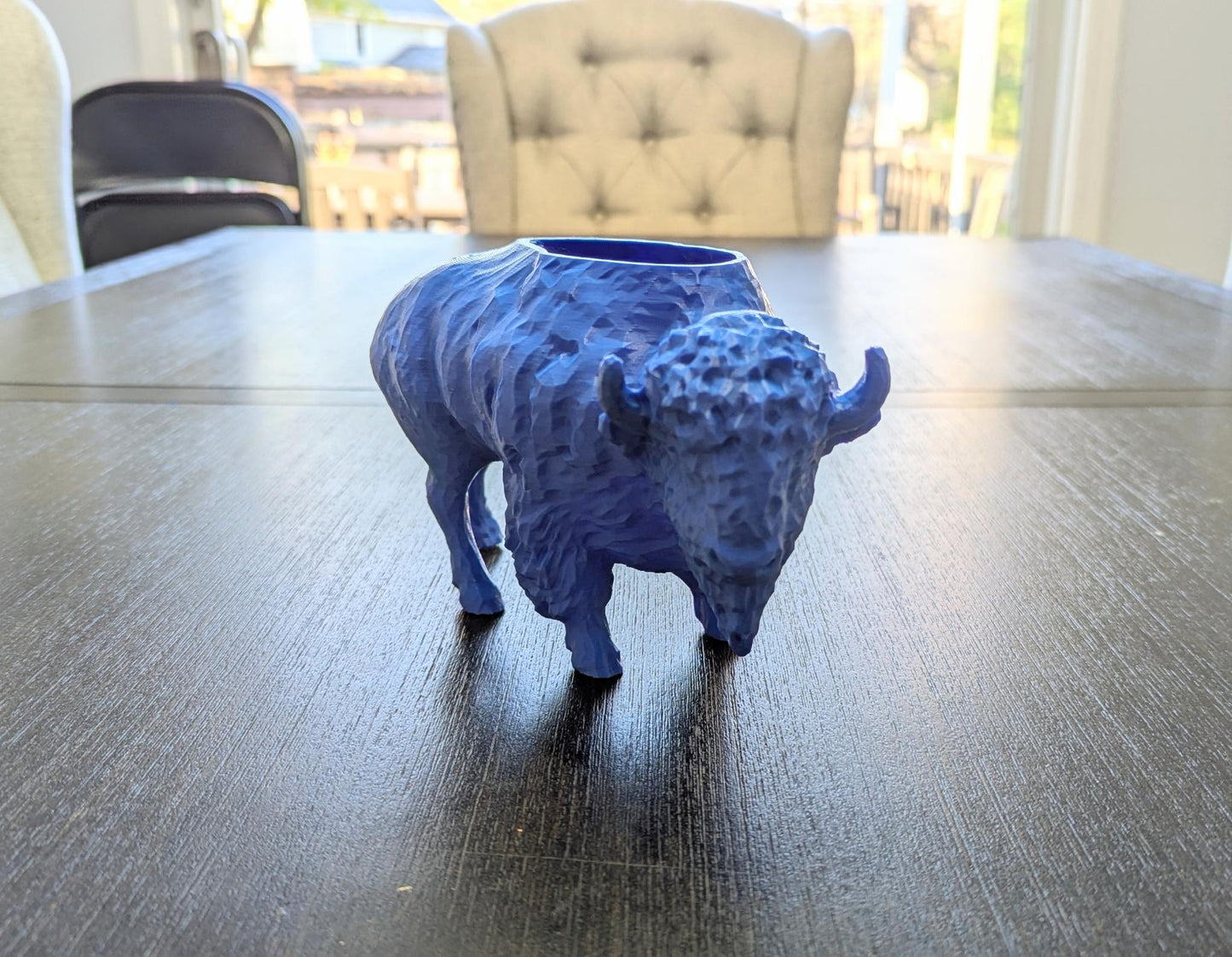 3D Printed Buffalo Planter, Red and Blue Succulent Pot, Eco-Friendly Plant Holder, Gift Wrapping